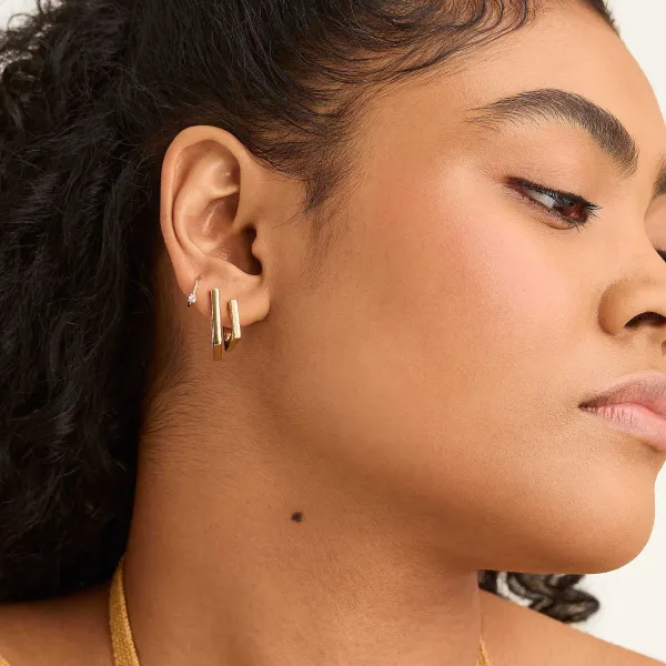 Earrings<Mejuri Block Small Hoops