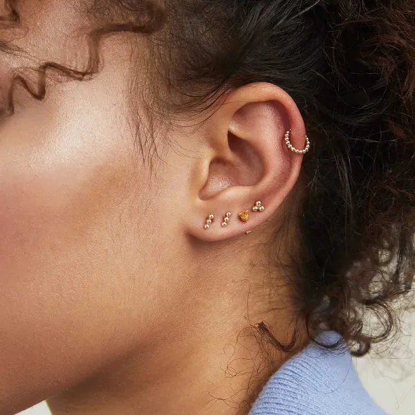 Earrings<Mejuri Cartilage Beaded Mini Hoop