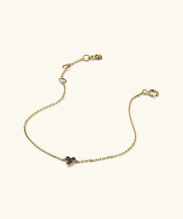 Bracelets<Mejuri Mini Heart Pav Diamond Bracelet