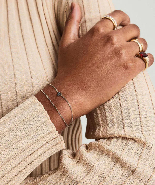 Bracelets<Mejuri Mini Heart Pav Diamond Bracelet