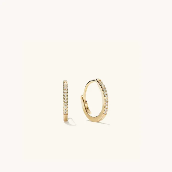 Earrings<Mejuri Pav Diamond Huggie Hoops